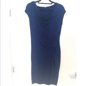 Elie Tahari Cowl Ruched Dress NAVY